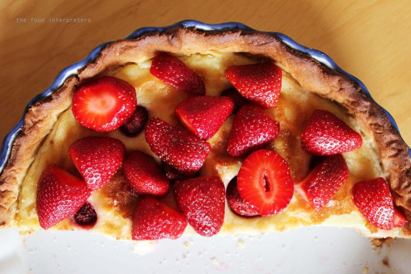 semolina and strawberry tart