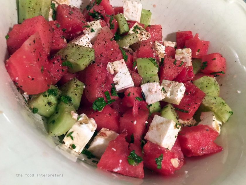 watermelon salad with feta