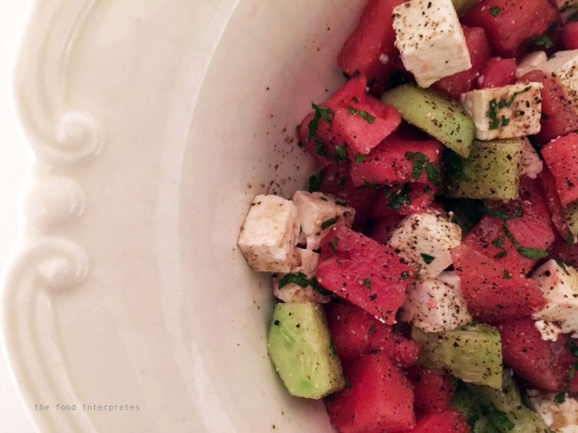 watermelon salad with feta
