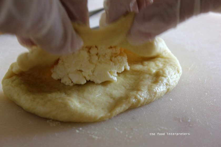 fold to close, making a half moon shape