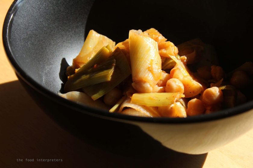 chickpeas with leeks